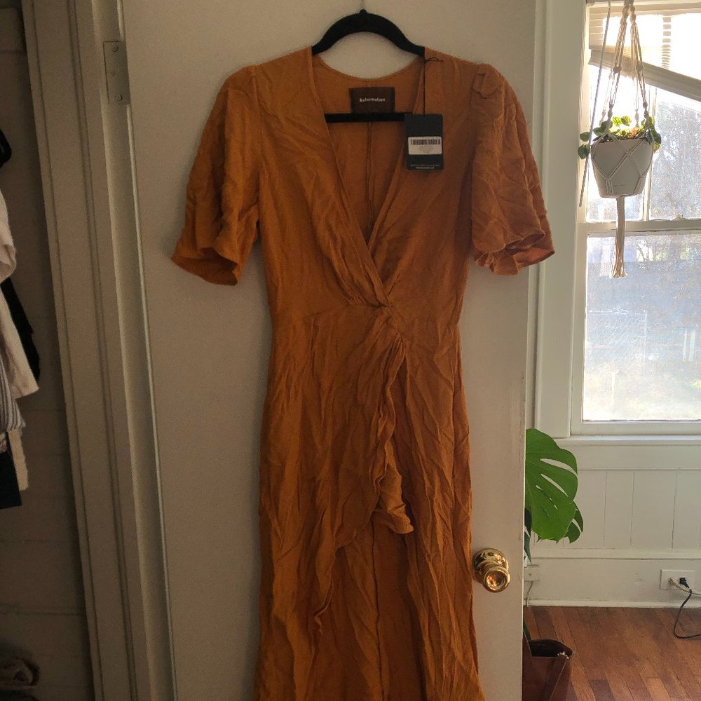 Reformation Dress, Mustard Color XS